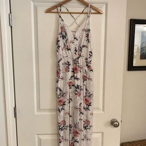 Charlotte Russe white floral maxi dress